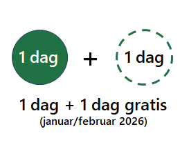 1 dag+1 dag gratis 1 kursusdag + 1 dag gratis