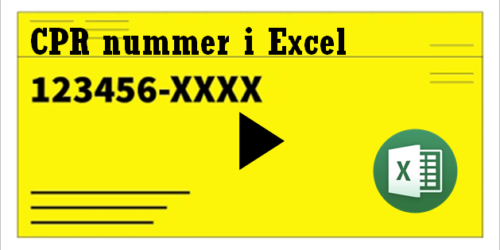 CPR Nummer I Excel