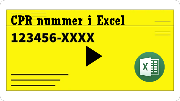 CPR Nummer I Excel